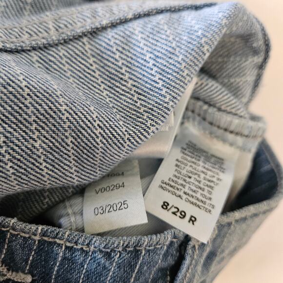Lucky Brand Women's Boy Mid Rise Striped Relaxed Straight Jeans 8/29R - Picture 7 of 14